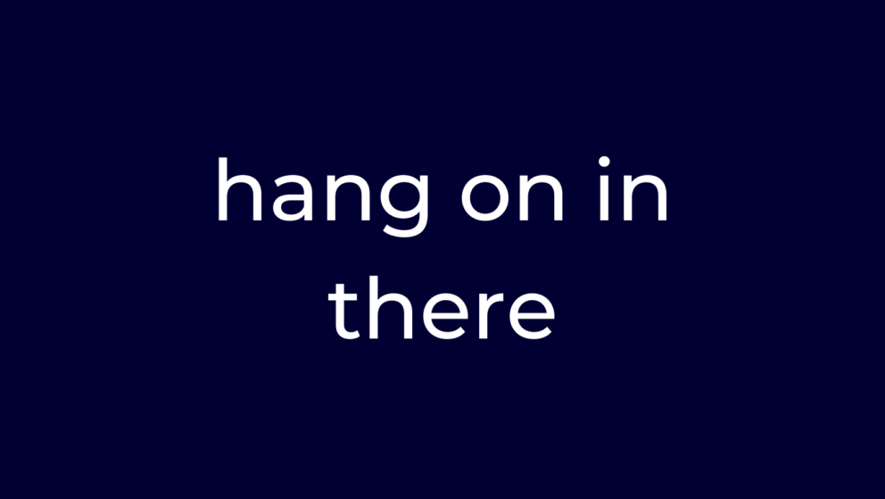 hang on in there - anglická fráza týždňa - otago preklady